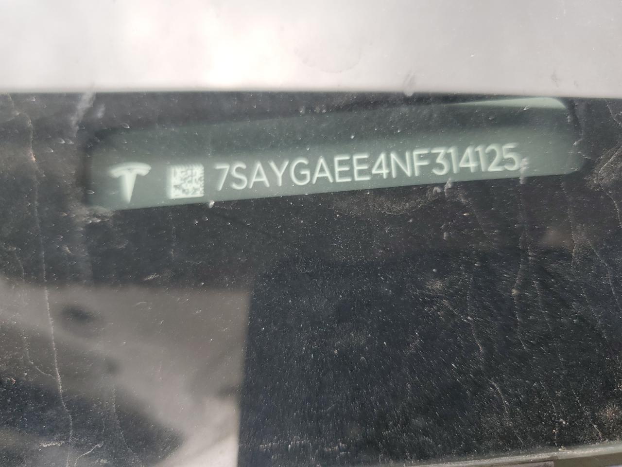 2022 TESLA MODEL Y VIN:7SAYGAEE4NF314125