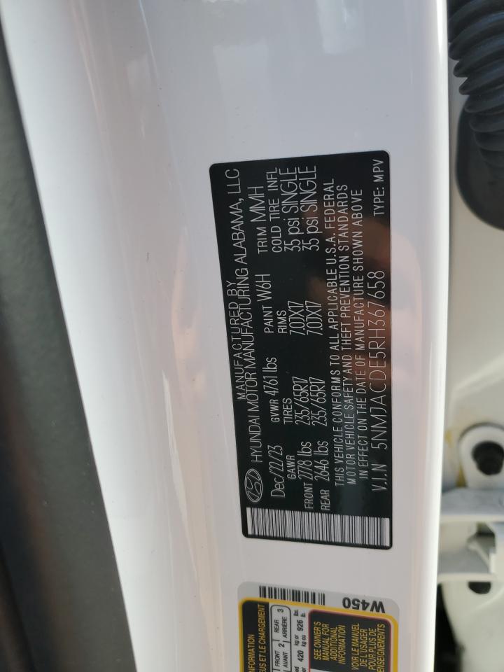 2024 HYUNDAI TUCSON SE VIN:5NMJACDE5RH367658