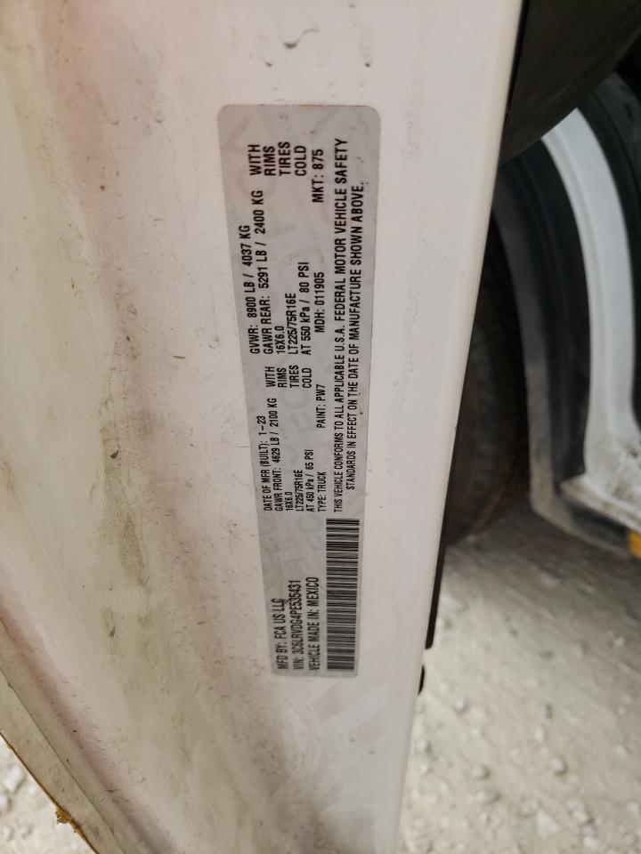 2023 RAM PROMASTER 2500 2500 HIGH VIN:3C6LRVDG4PE535431