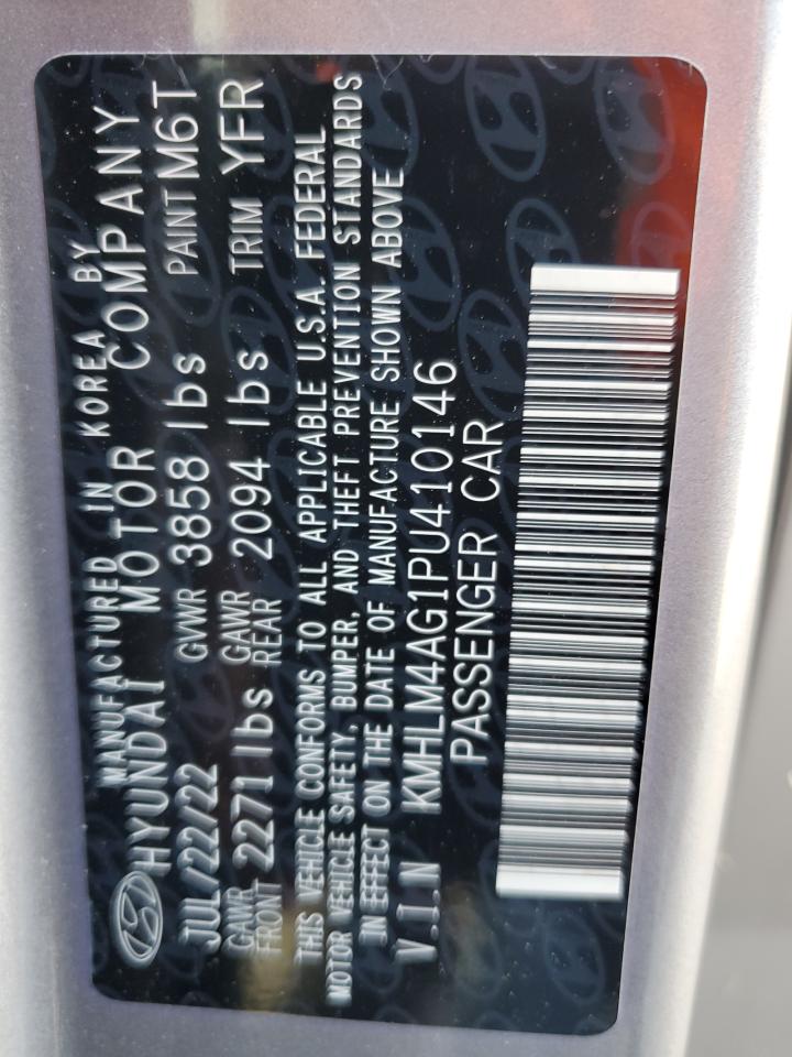 2023 HYUNDAI ELANTRA SEL VIN:KMHLM4AG1PU410146