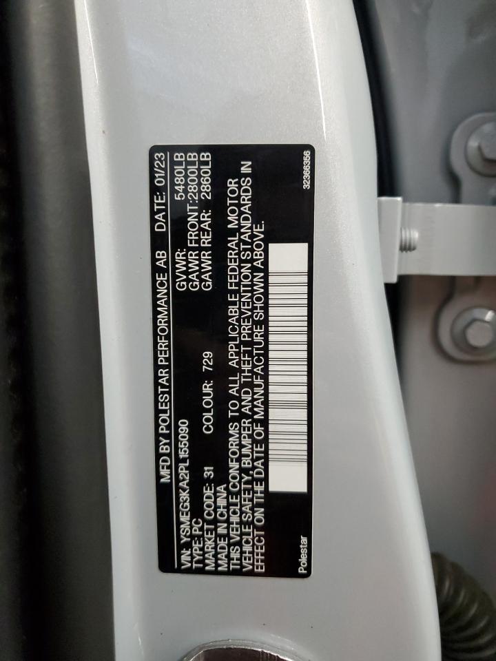 2023 POLESTAR 2 VIN:YSMEG3KA2PL155090