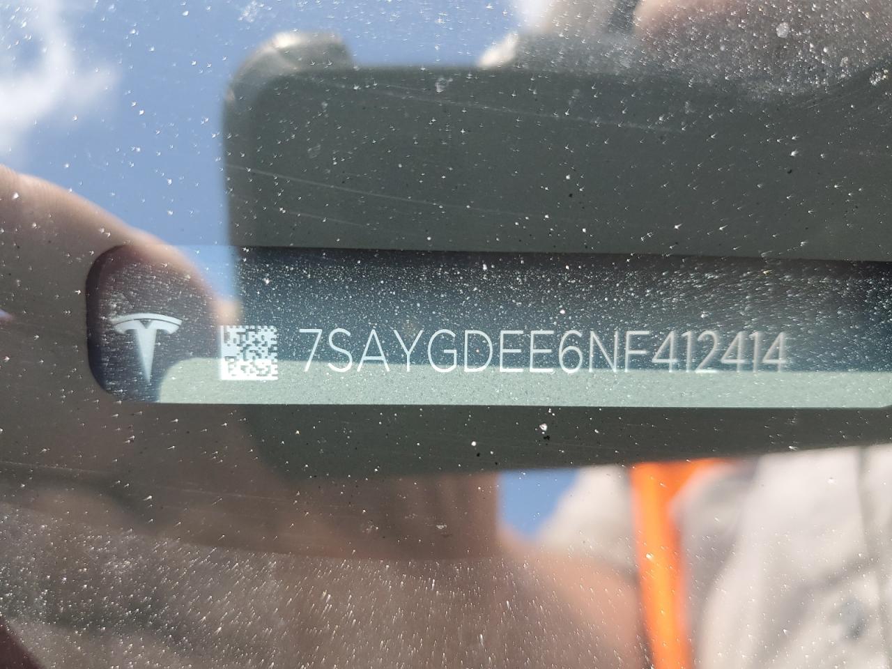 2022 TESLA MODEL Y VIN:7SAYGDEE6NF412414