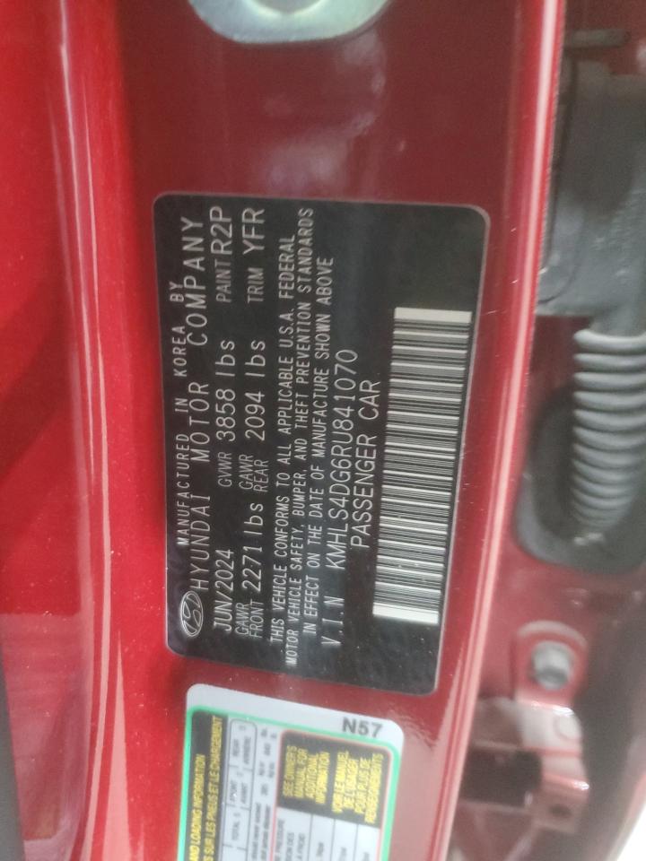 2024 HYUNDAI ELANTRA SEL VIN:KMHLS4DG6RU841070