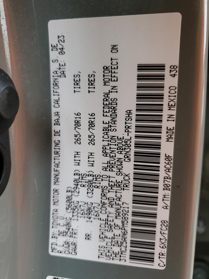 2023 TOYOTA TACOMA DOUBLE CAB VIN:3TMCZ5AN6PM589217