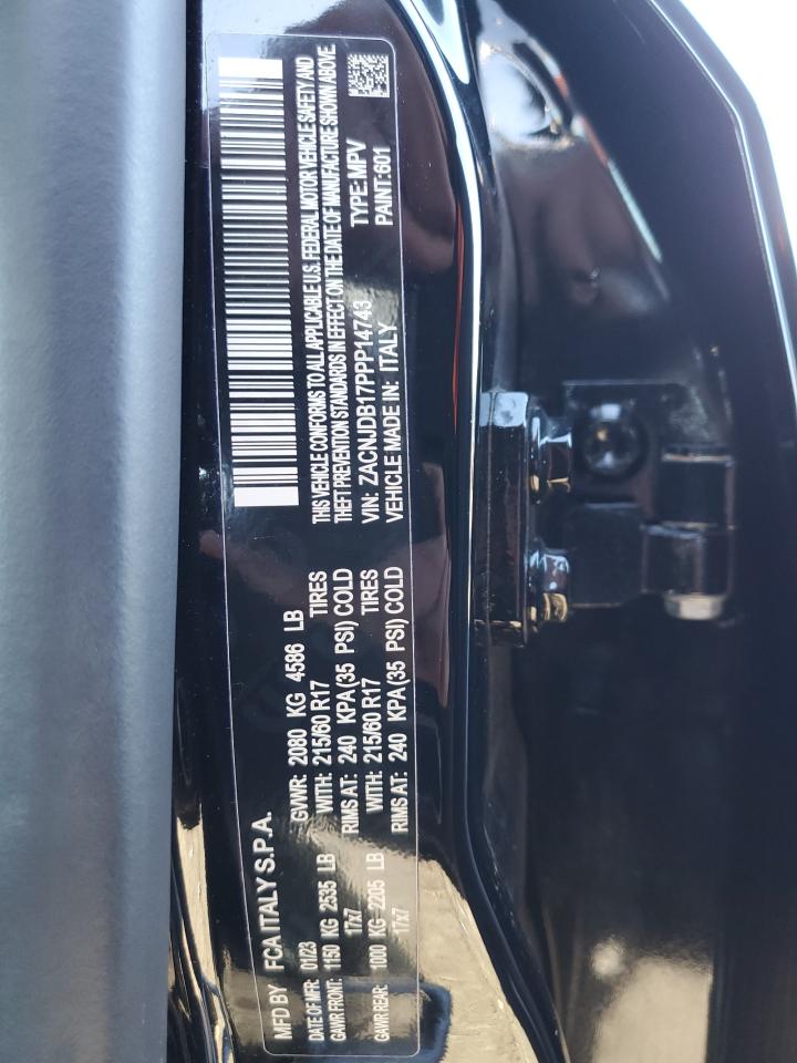 2023 JEEP RENEGADE LATITUDE VIN:ZACNJDB17PPP14743