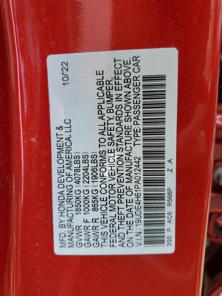 2023 ACURA INTEGRA A-SPEC TECH VIN:19UDE4H61PA012442