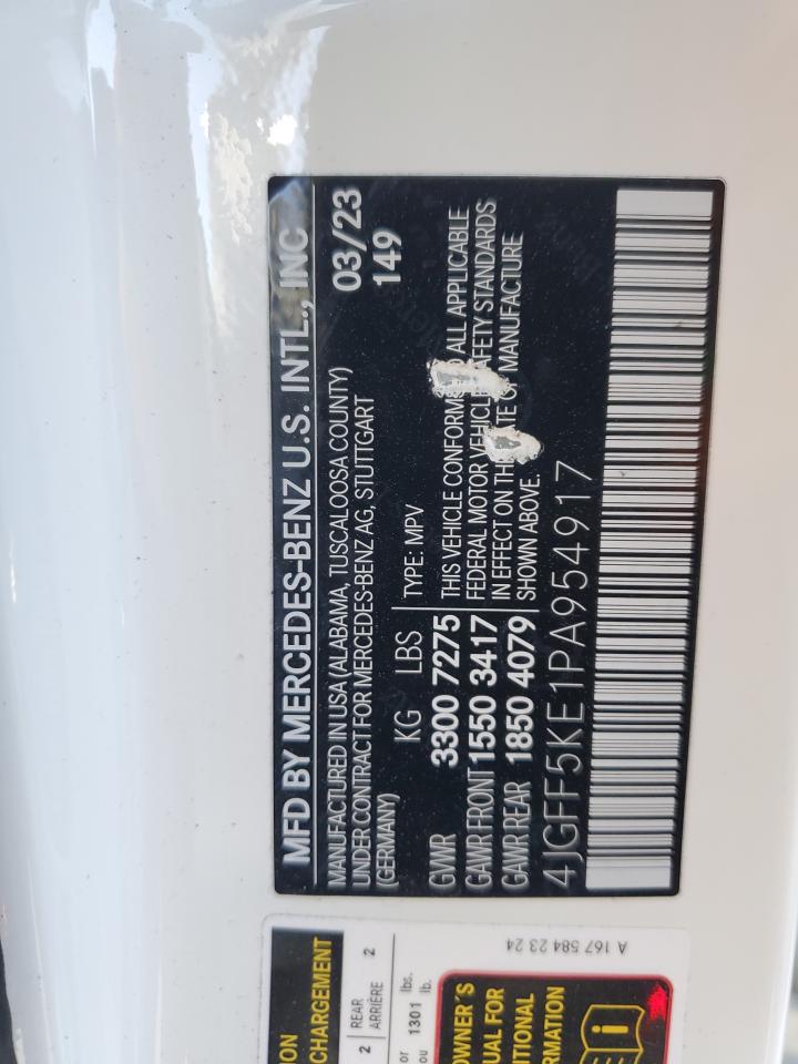 2023 MERCEDES-BENZ GLS 450 4MATIC VIN:4JGFF5KE1PA954917