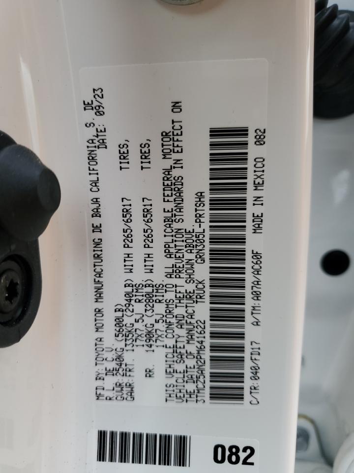 2023 TOYOTA TACOMA DOUBLE CAB VIN:3TMCZ5AN2PM641622