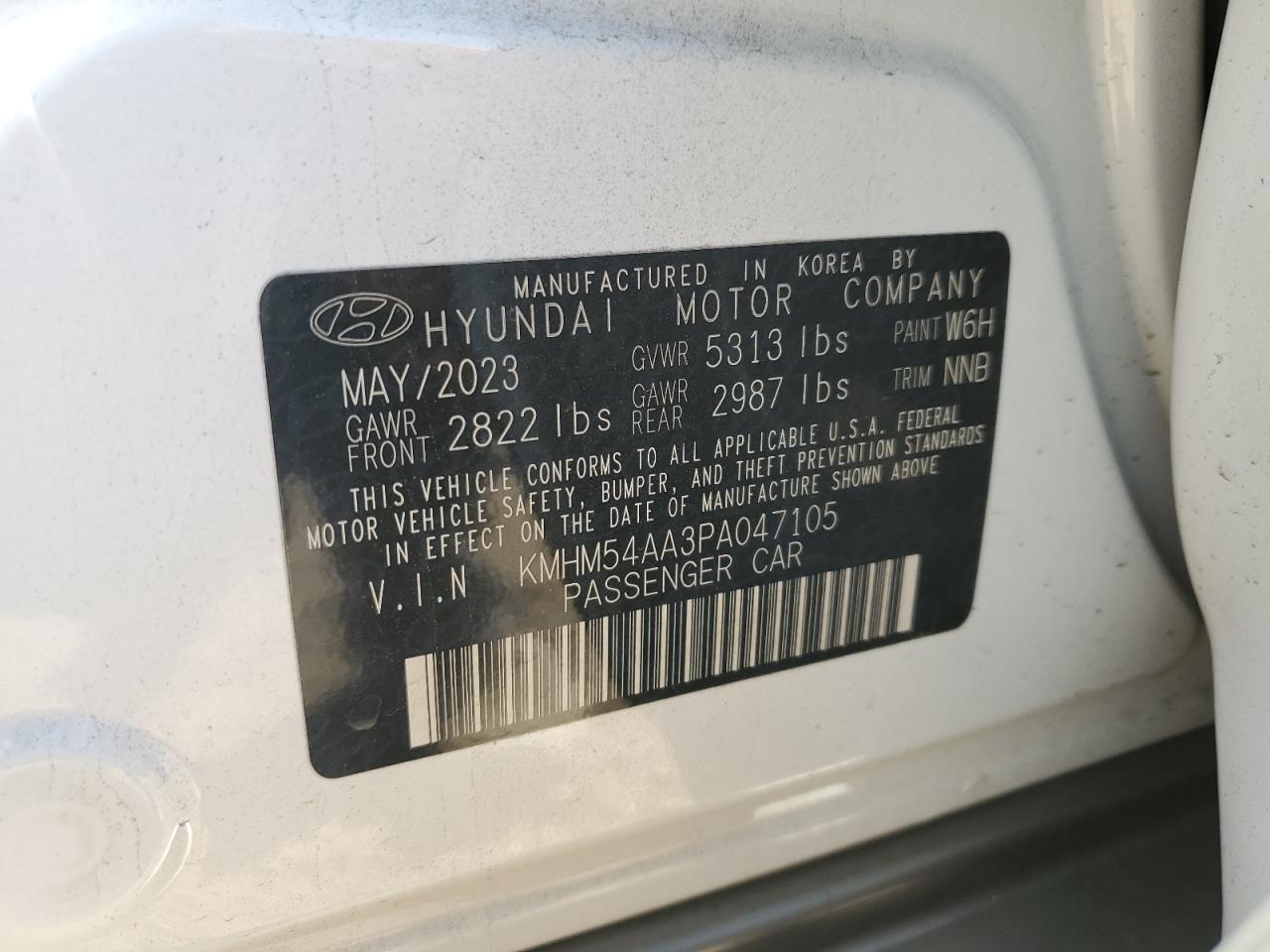 2023 HYUNDAI IONIQ 6 LIMITED VIN:KMHM54AA3PA047105