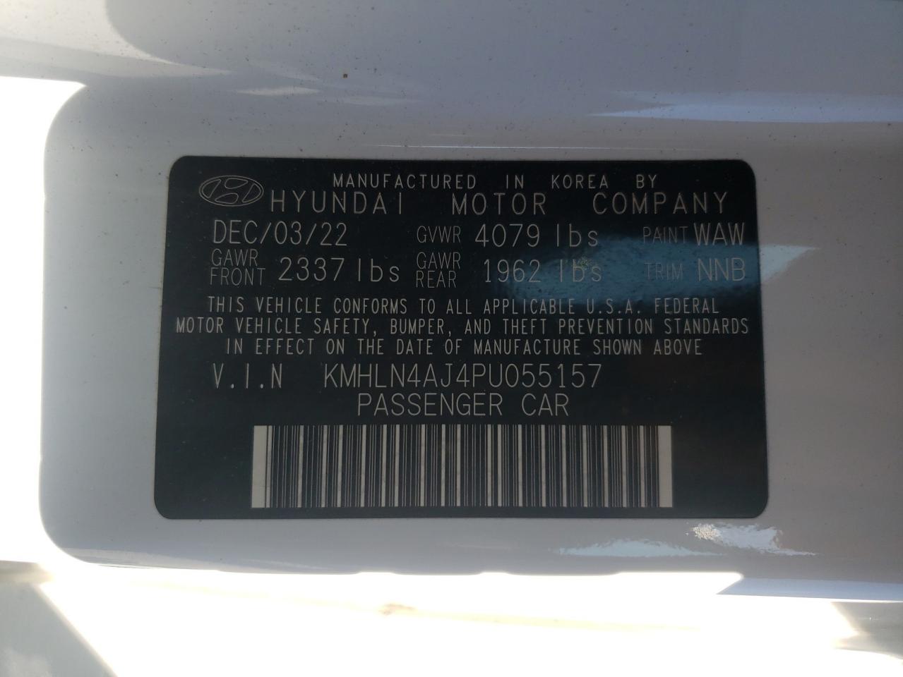 2023 HYUNDAI ELANTRA LIMITED VIN:KMHLN4AJ4PU055157