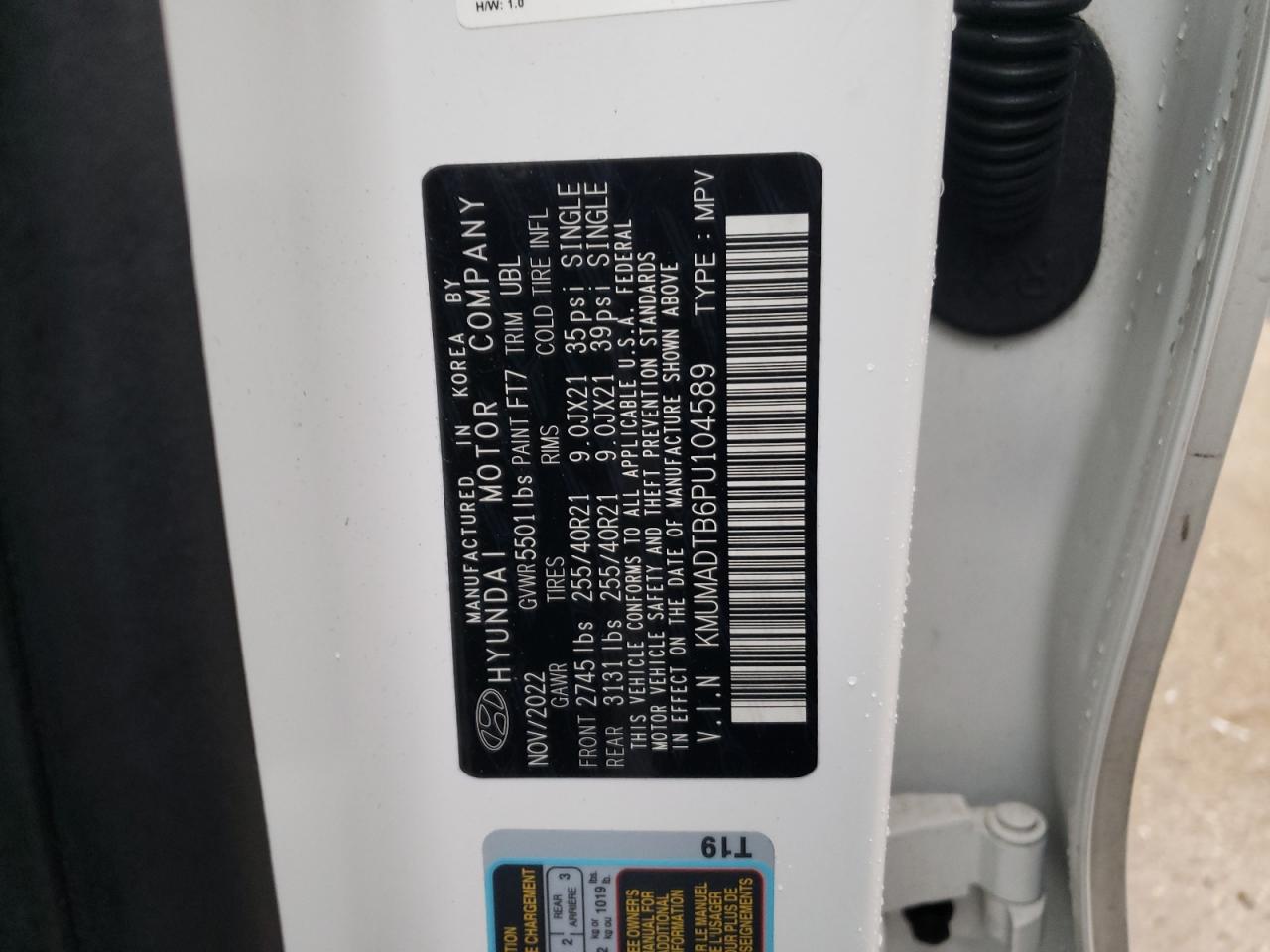 2023 GENESIS GV70 BASE VIN:KMUMADTB6PU104589