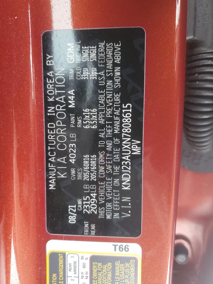 2022 KIA SOUL LX VIN:KNDJ23AUXN7808615