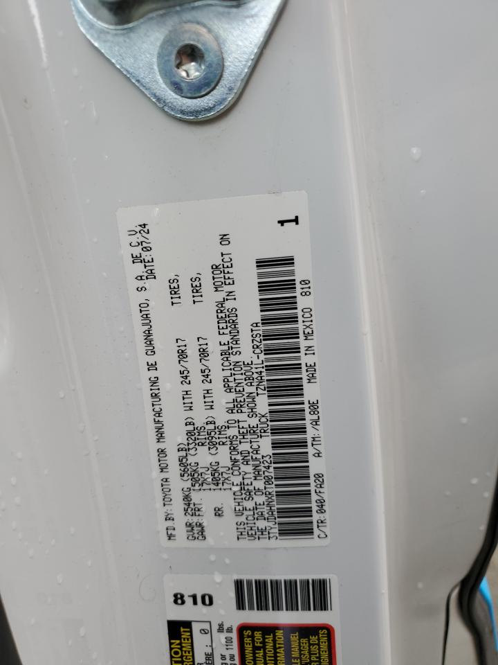 2024 TOYOTA TACOMA XTRACAB VIN:3TYJDAHNXRT007423