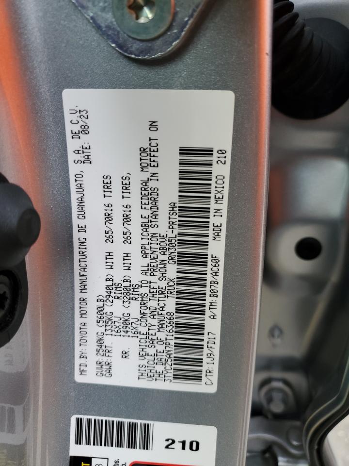 2023 TOYOTA TACOMA DOUBLE CAB VIN:3TYCZ5AN7PT163668