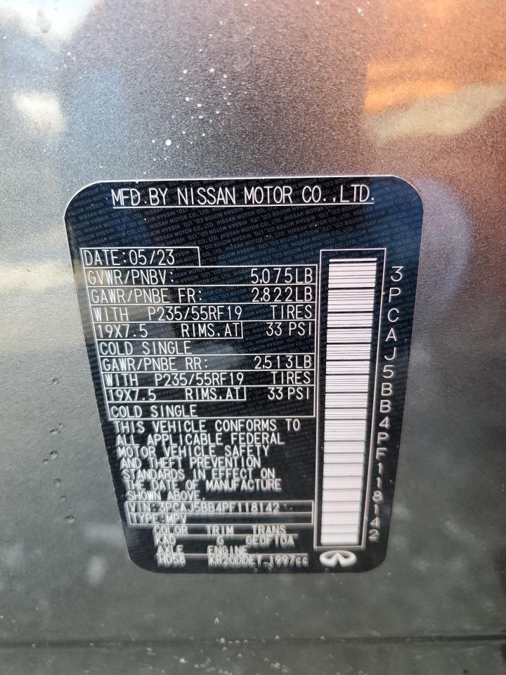 2023 INFINITI QX50 LUXE VIN:3PCAJ5BB4PF118142