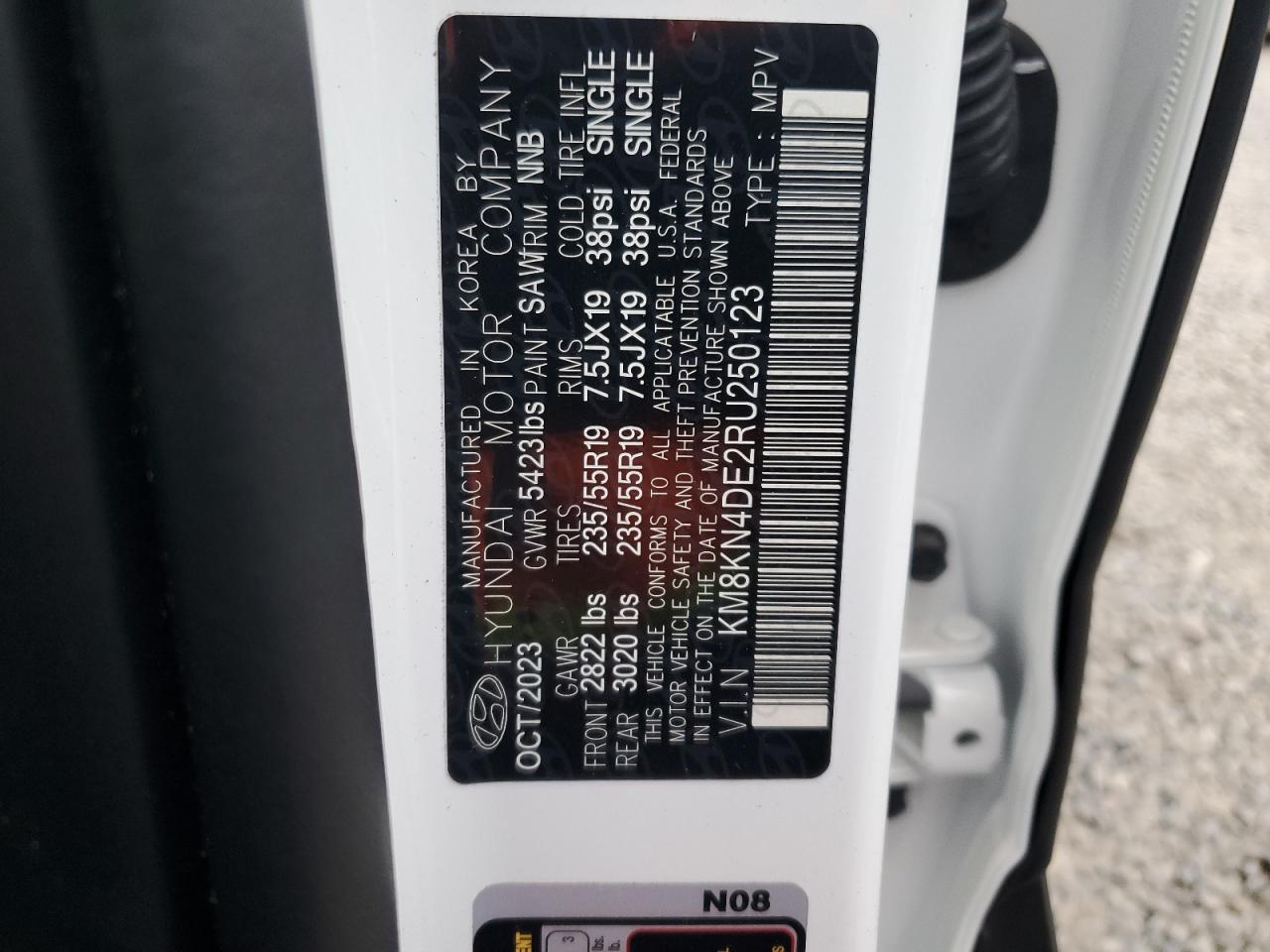 2024 HYUNDAI IONIQ 5 SEL VIN:KM8KN4DE2RU250123