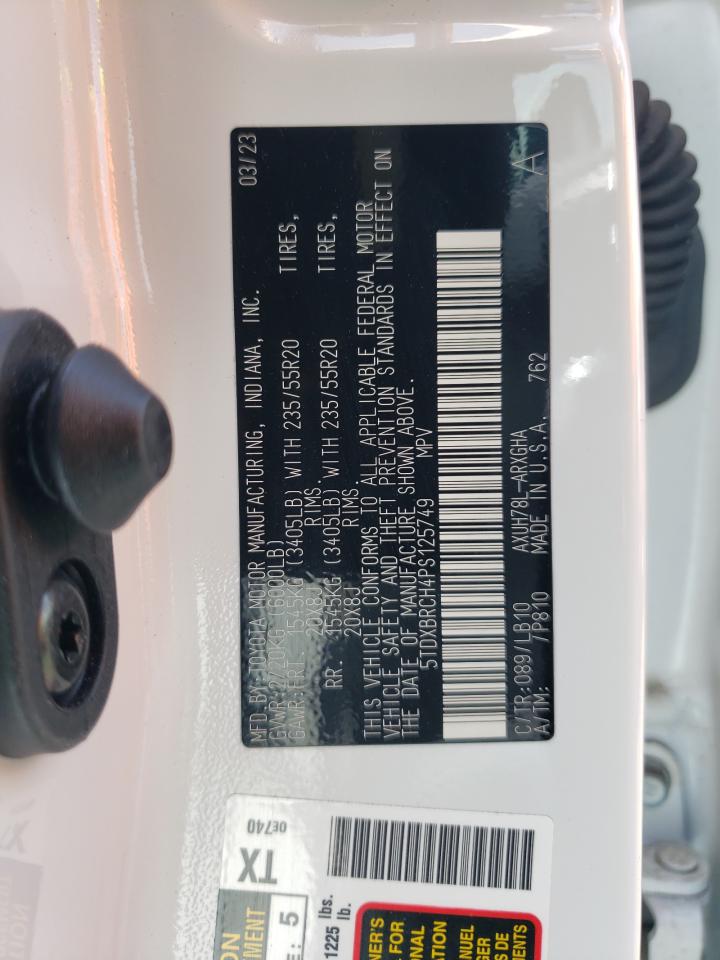 2023 TOYOTA HIGHLANDER HYBRID LIMITED VIN:5TDXBRCH4PS125749