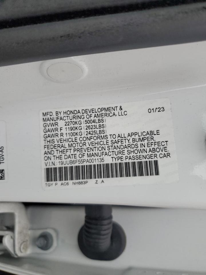 2023 ACURA TLX A-SPEC VIN:19UUB6F55PA001135