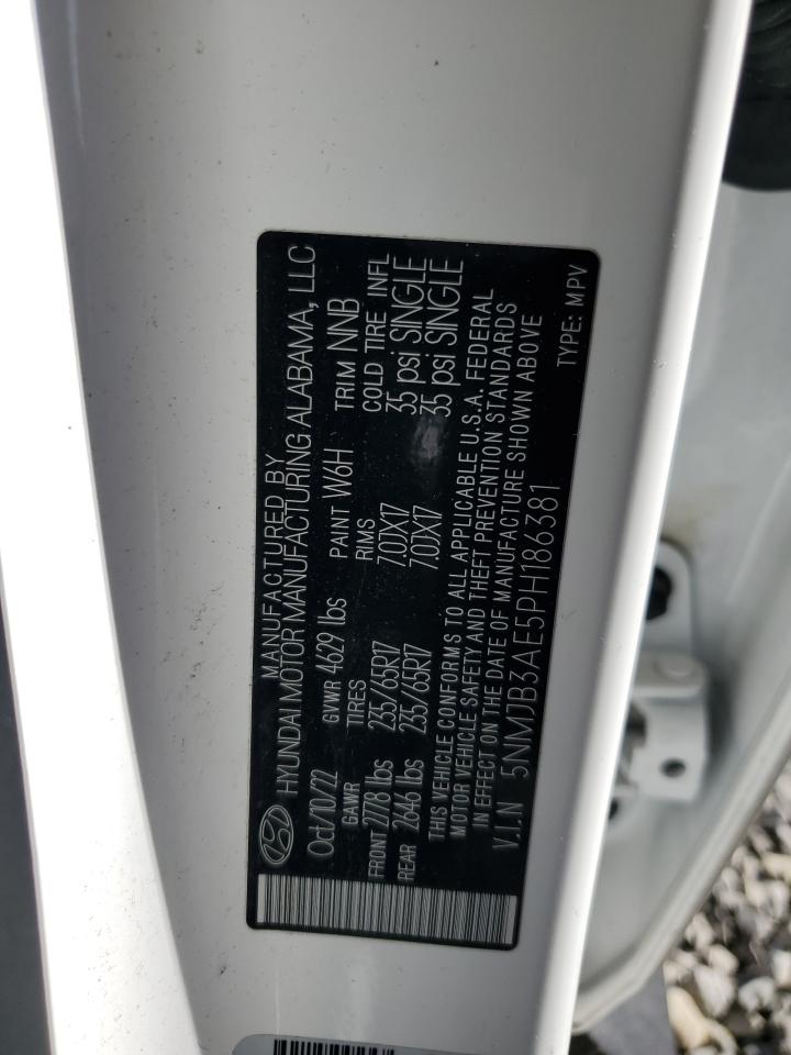 2023 HYUNDAI TUCSON SEL VIN:5NMJB3AE5PH186381