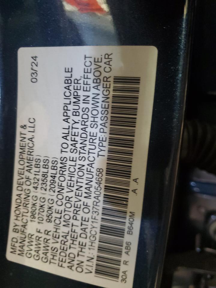 2024 HONDA ACCORD EX VIN:1HGCY1F37RA054658