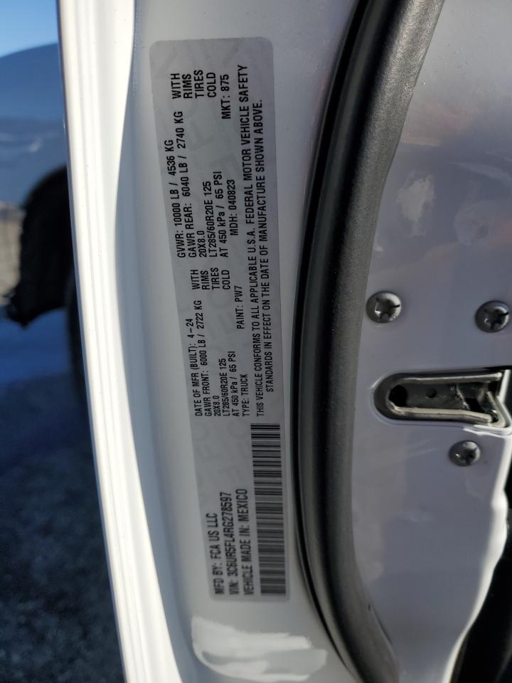 2024 RAM 2500 LARAMIE VIN:3C6UR5FL4RG278597