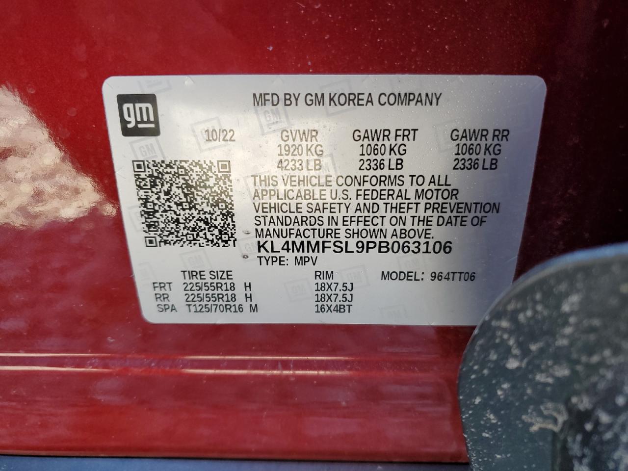 2023 BUICK ENCORE GX ESSENCE VIN:KL4MMFSL9PB063106