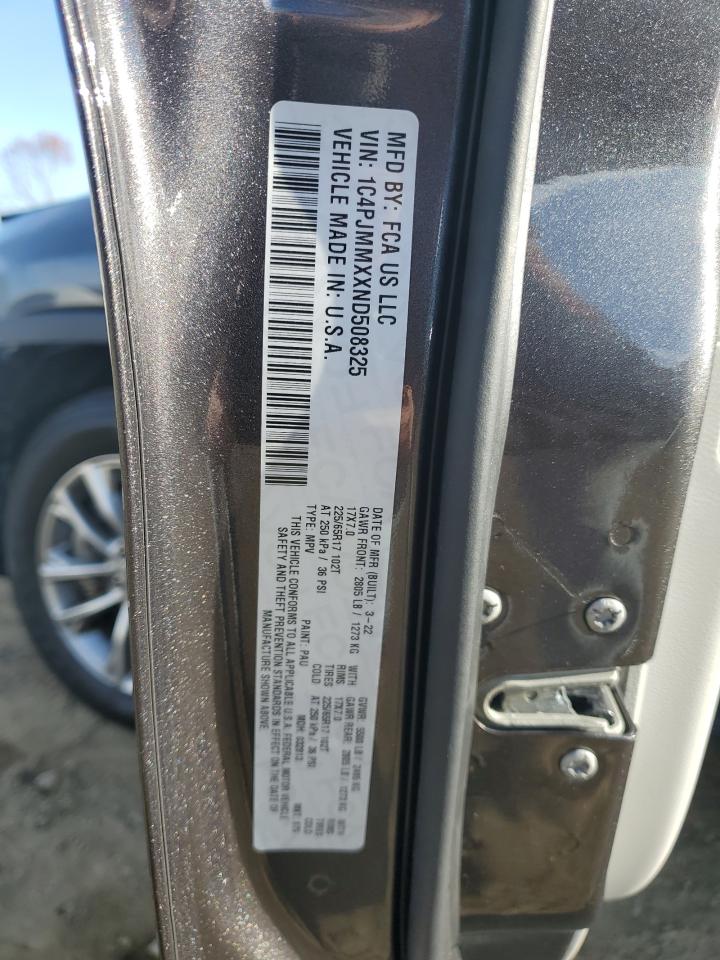 2022 JEEP CHEROKEE LATITUDE LUX VIN:1C4PJMMXXND508325