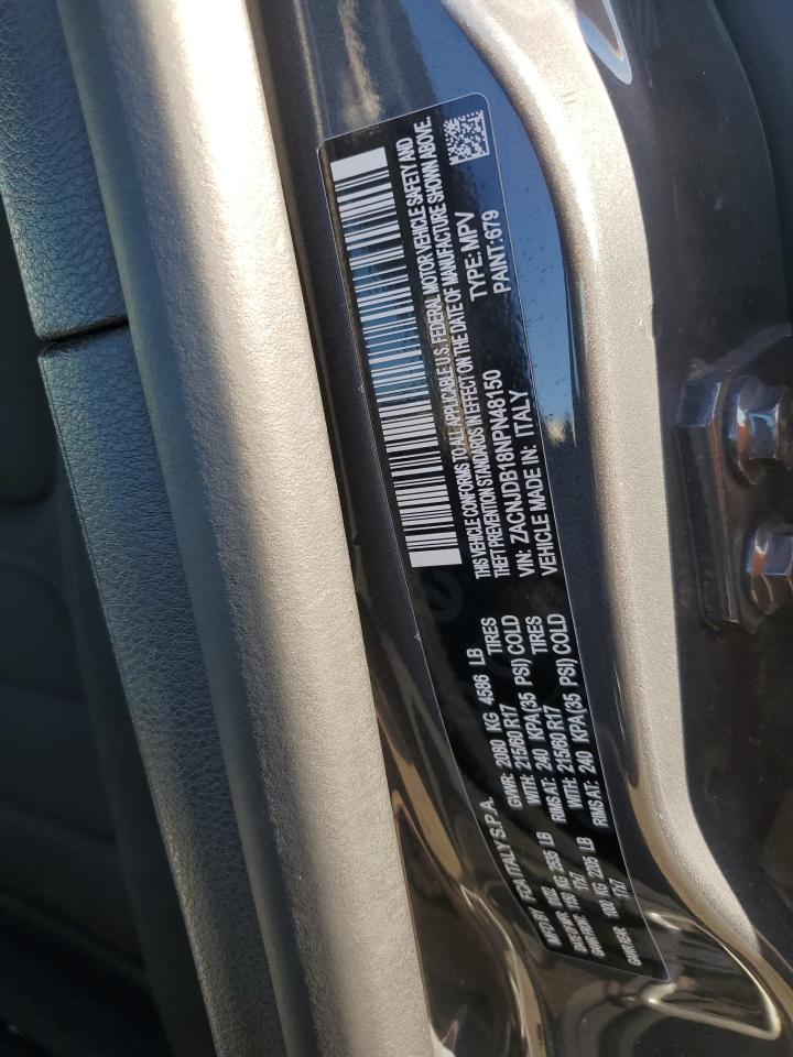 2022 JEEP RENEGADE LATITUDE VIN:ZACNJDB18NPN48150