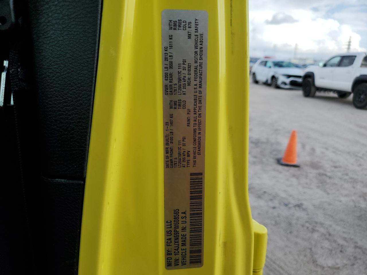 2023 JEEP WRANGLER 4XE VIN:1C4JJXN69PW608565