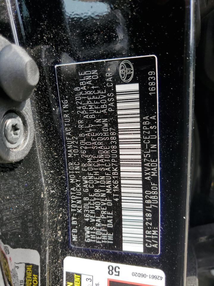 2023 TOYOTA CAMRY XSE VIN:4T1K61BK7PU083887