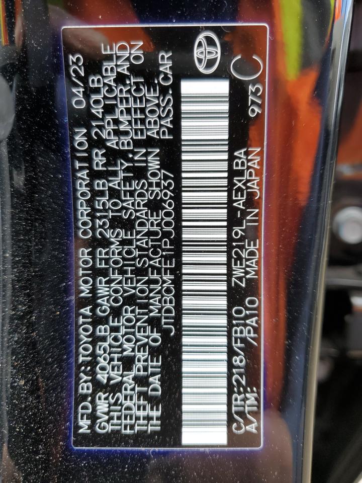 2023 TOYOTA COROLLA LE VIN:JTDBCMFE1PJ006937