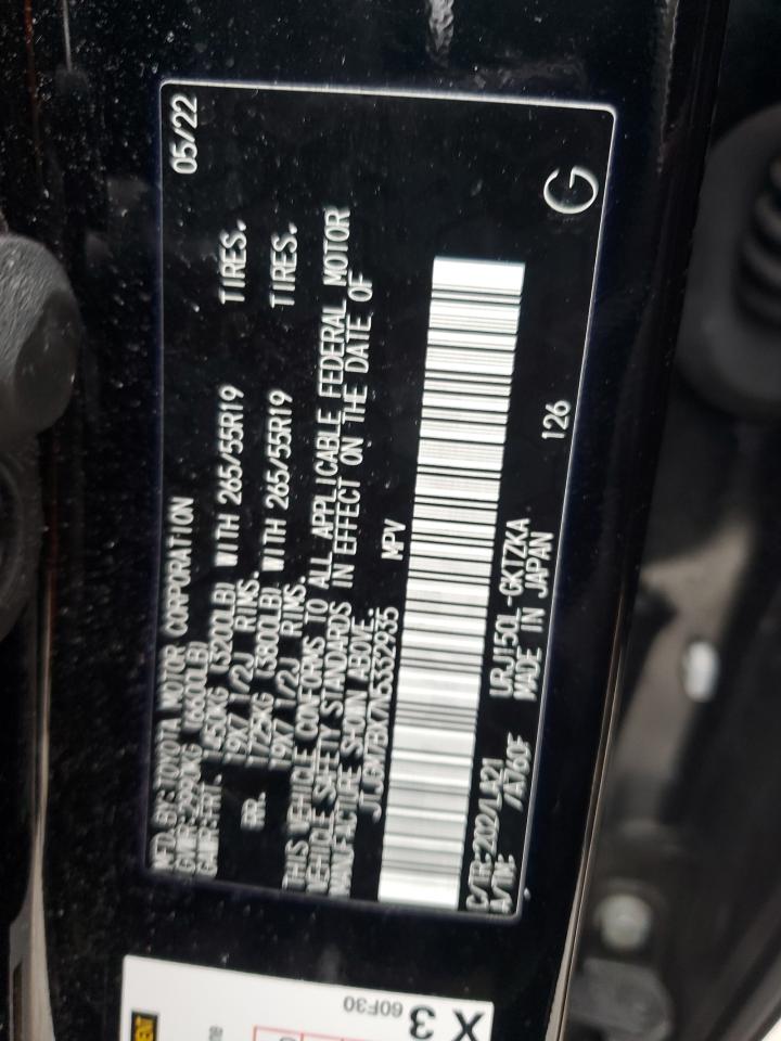 2022 LEXUS GX 460 LUXURY VIN:JTJGM7BX7N5332935