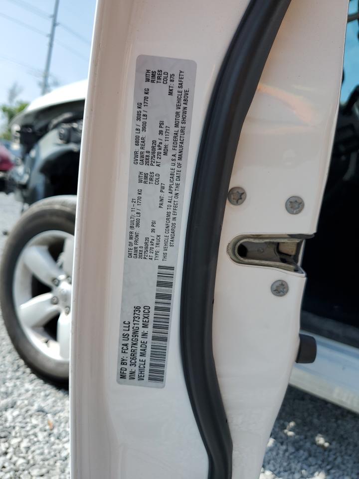 2022 RAM 1500 CLASSIC TRADESMAN VIN:3C6RR7KG9NG173736