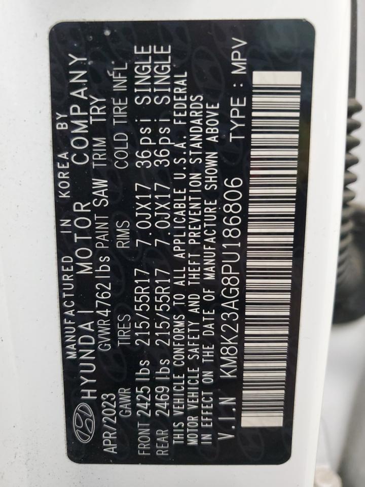 2023 HYUNDAI KONA SE VIN:KM8K23AG8PU186806