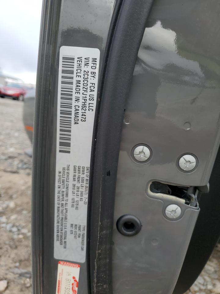 2023 DODGE CHALLENGER R/T SCAT PACK VIN:2C3CDZFJ1PH621473