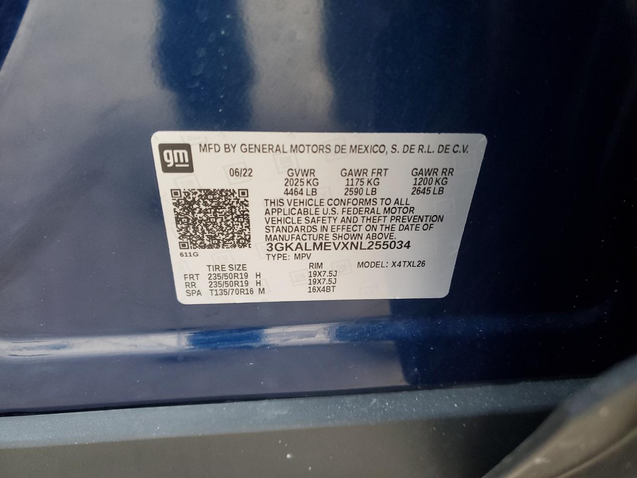 2022 GMC TERRAIN SLE VIN:3GKALMEVXNL255034
