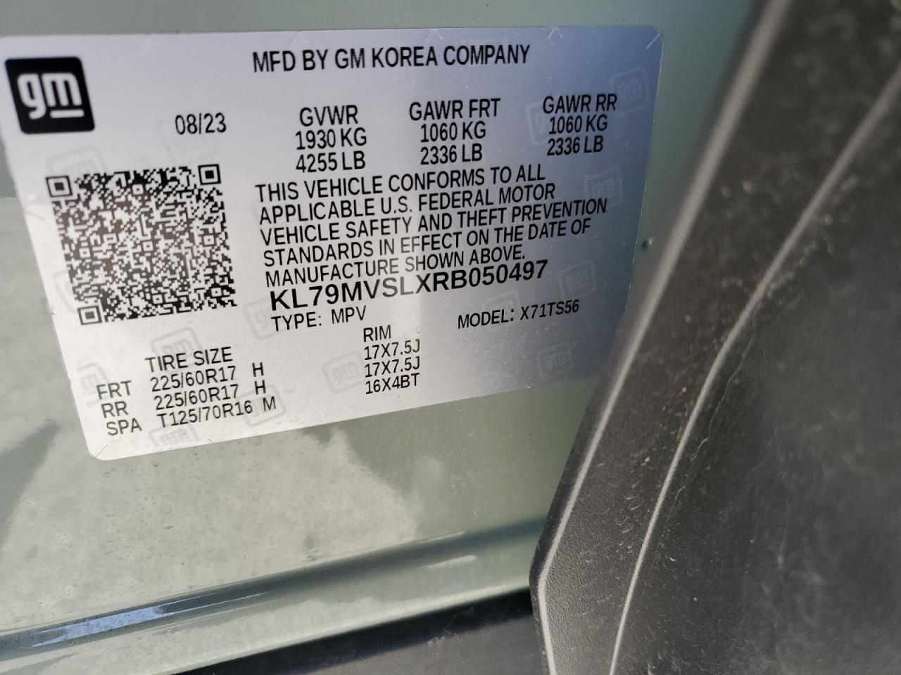 2024 CHEVROLET TRAILBLAZER ACTIV VIN:KL79MVSLXRB050497