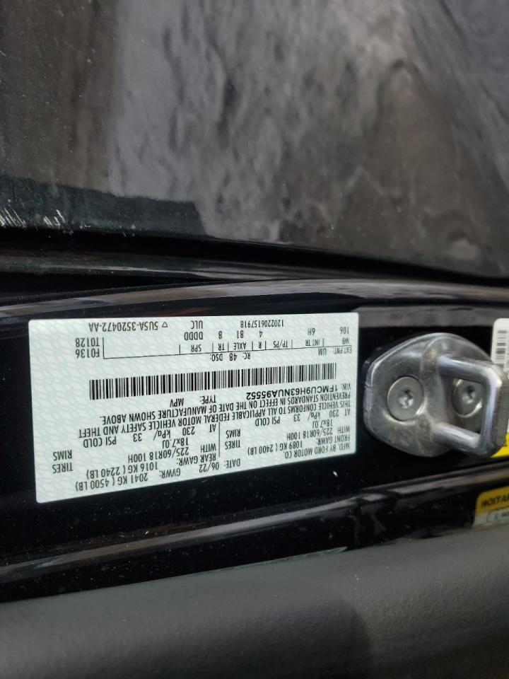 2022 FORD ESCAPE SEL VIN:1FMCU9H63NUA95552
