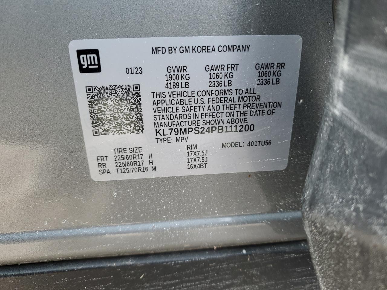 2023 CHEVROLET TRAILBLAZER LT VIN:KL79MPS24PB111200