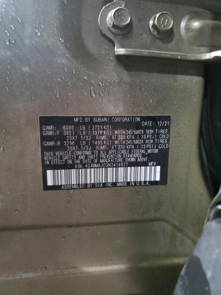 2022 SUBARU ASCENT ONYX EDITION VIN:4S4WMAJD3N3414977