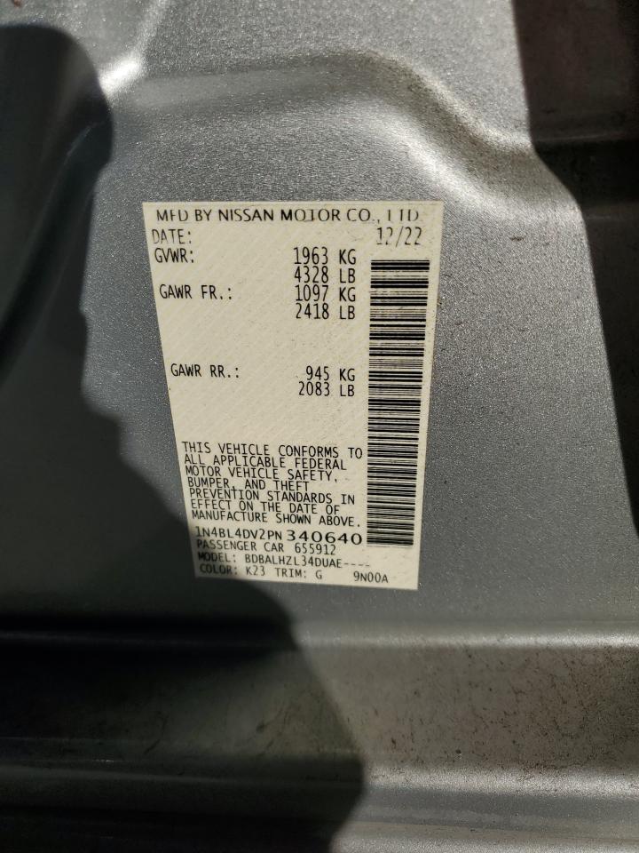 2023 NISSAN ALTIMA SV VIN:1N4BL4DV2PN340640