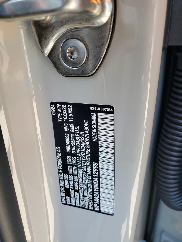 2024 PORSCHE CAYENNE VIN:WP1AA2AY8RDA12998