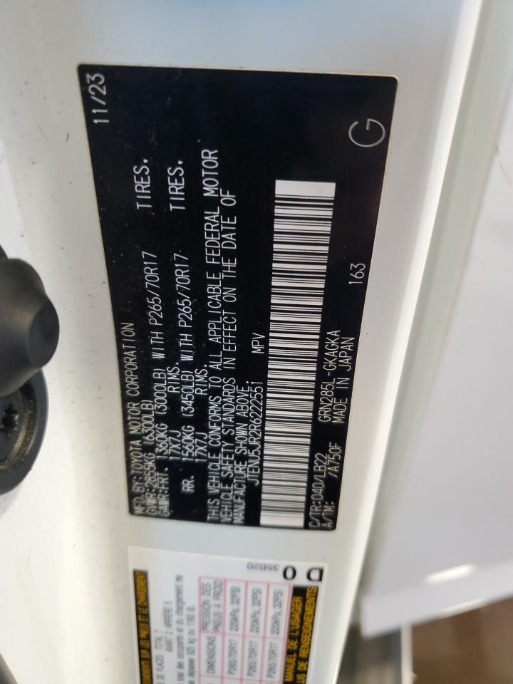 2024 TOYOTA 4RUNNER SR5/SR5 PREMIUM VIN:JTENU5JR2R6222551