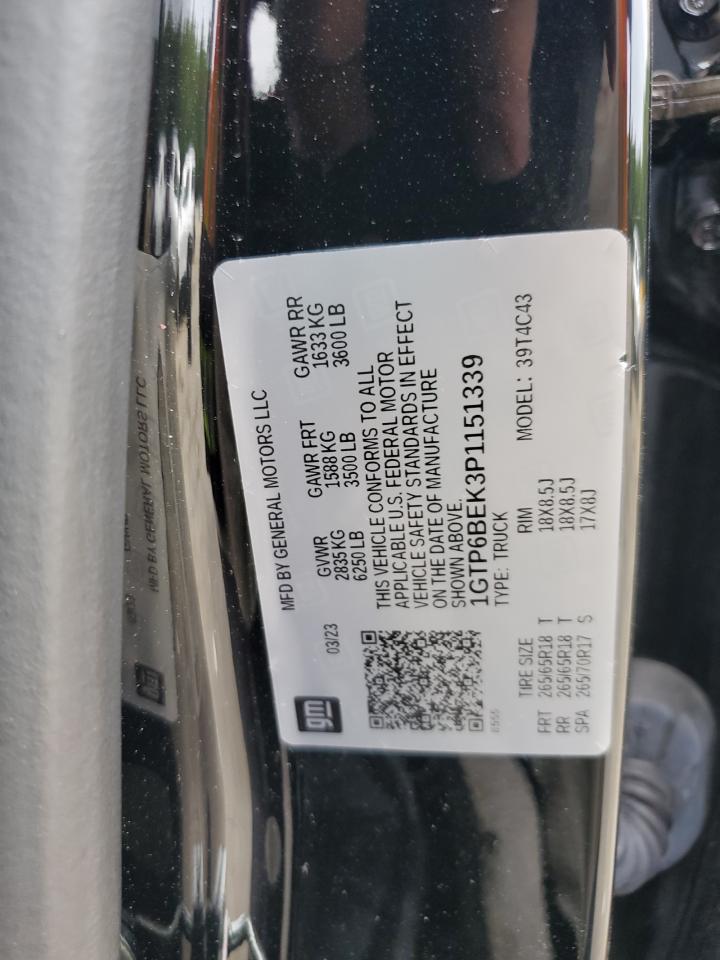 2023 GMC CANYON ELEVATION VIN:1GTP6BEK3P1151339