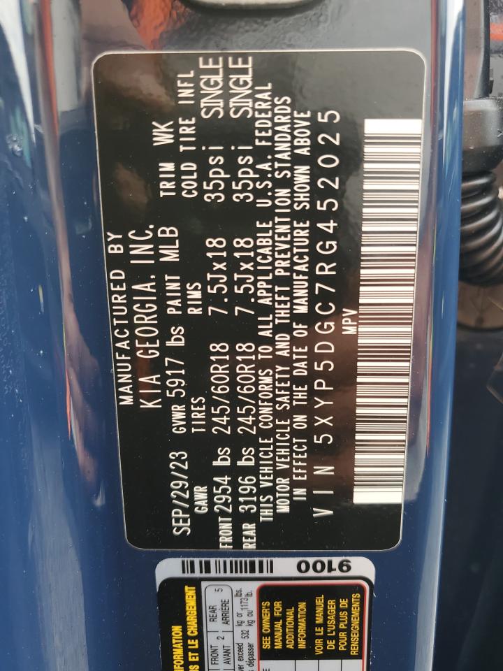 2024 KIA TELLURIDE SX VIN:5XYP5DGC7RG452025