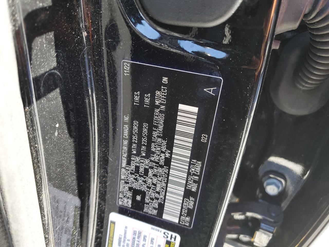 2023 LEXUS NX 350 VIN:2T2KGCEZ8PC017301