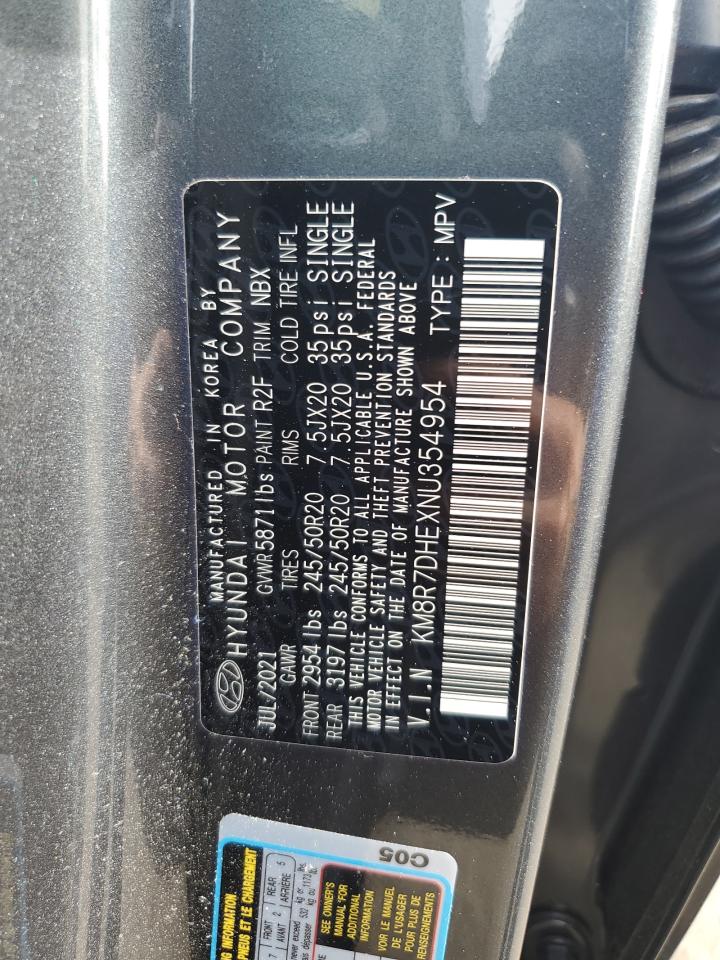 2022 HYUNDAI PALISADE CALLIGRAPHY VIN:KM8R7DHEXNU354954