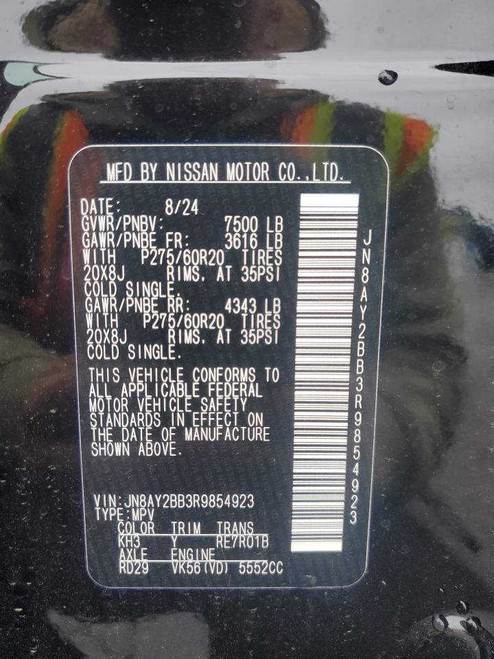 2024 NISSAN ARMADA SL VIN:JN8AY2BB3R9854923