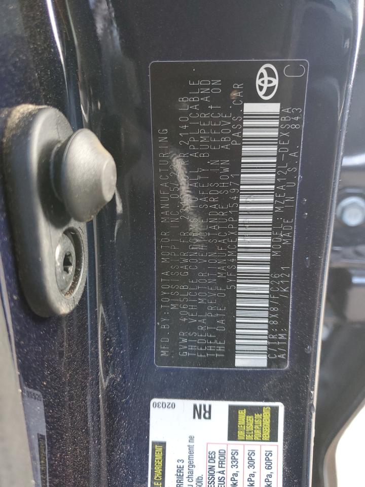 2023 TOYOTA COROLLA SE VIN:5YFS4MCEXPP154971