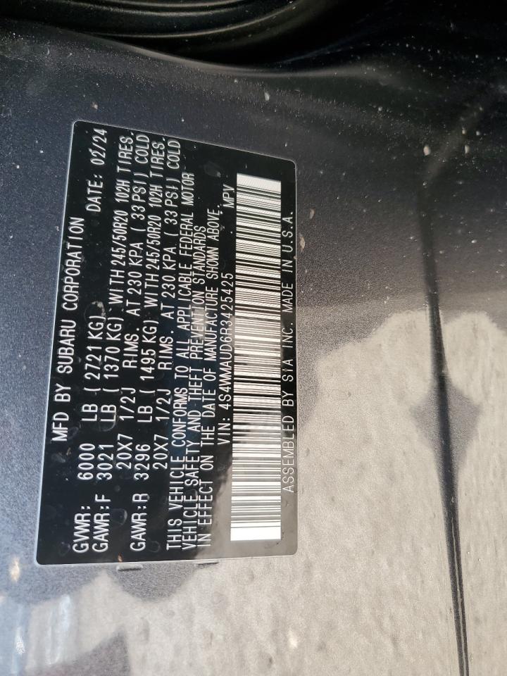 2024 SUBARU ASCENT LIMITED VIN:4S4WMAUD6R3425425